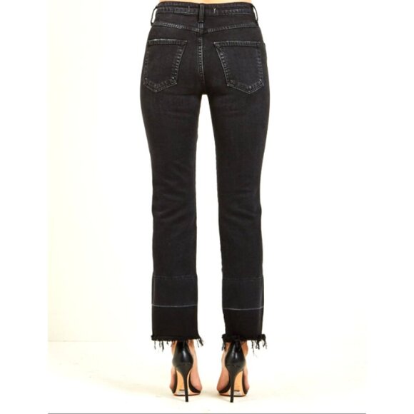 Amo Bella black Magic Jeans Released Hem Wash Size 28 High Rise straight leg US - Picture 7 of 8